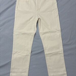 Joe's Jeans"The Luna" High-Rise Cigarette Ankle Jeans - Size 33, Denim White
